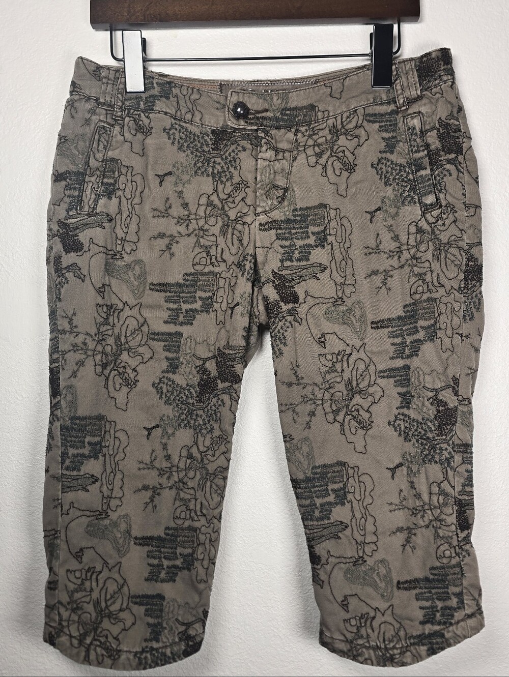 Vintage Da-Nang Embroidered Cargo Capri Pants Y2K W32 Medium